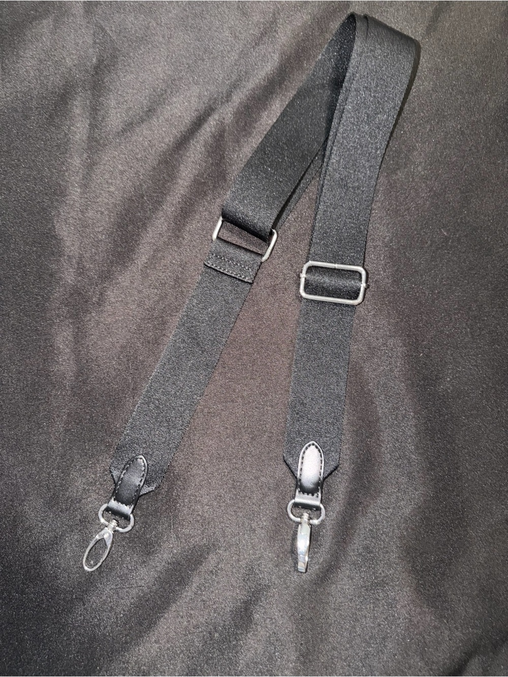 Guess Black Adjustable Crossbody Strap with Silver Hardware